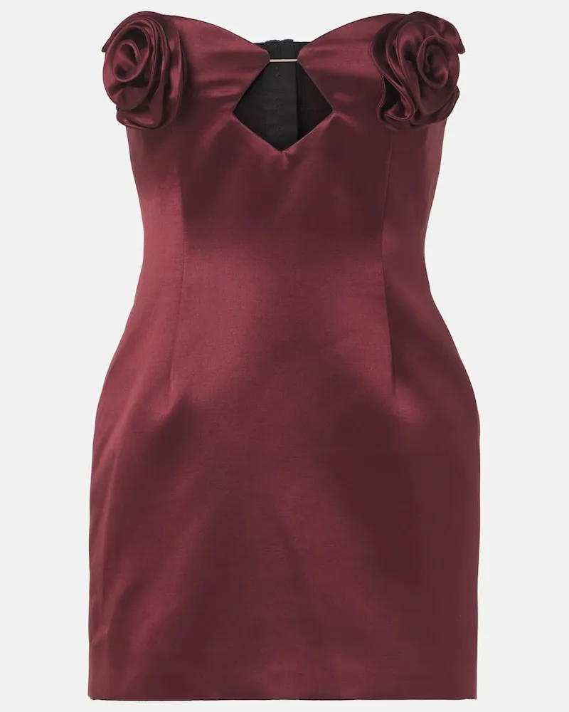 Magda Butrym Minikleid aus Satin Burgunderrot