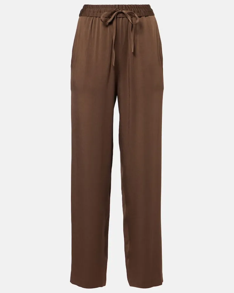 Isabel Marant Weite Hose Kendry aus Satin Braun