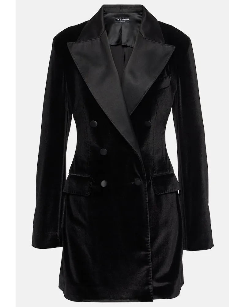 Dolce & Gabbana Blazer aus Samt Schwarz