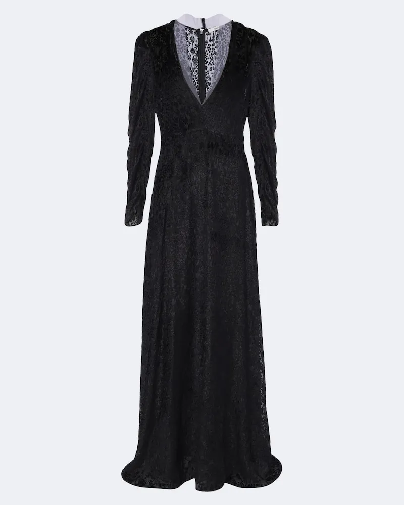 Fendi Robe aus Devoré Schwarz
