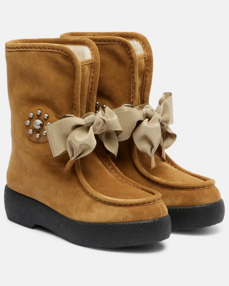 Valentino Garavani Stiefel Snowish aus Veloursleder Beige