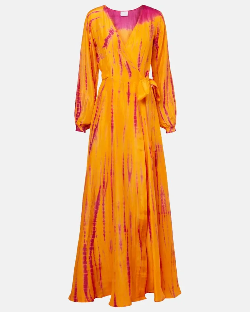 Anna Kosturova Wickelkleid aus Seide Orange