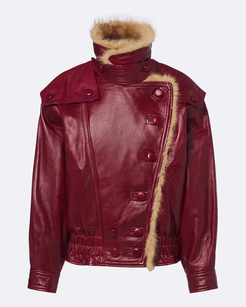 Isabel Marant Lederjacke Valina Rot