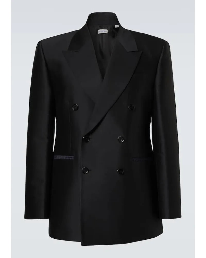 Burberry Blazer aus Wolle und Seide Schwarz