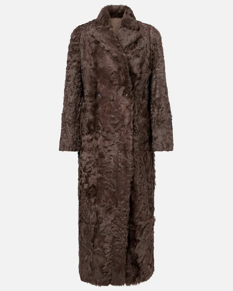 Brunello Cucinelli Mantel aus Shearling Braun