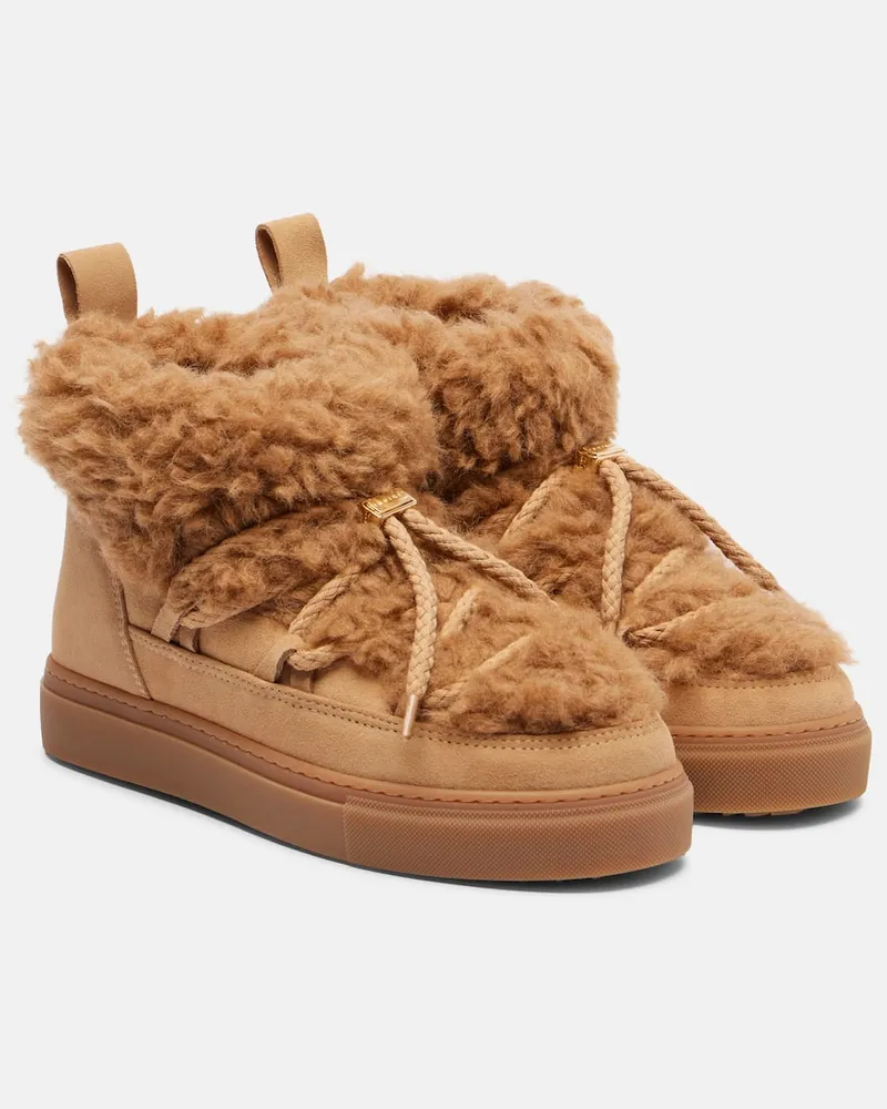 INUIKII Schneestiefel Teddy Low mit Veloursleder Beige