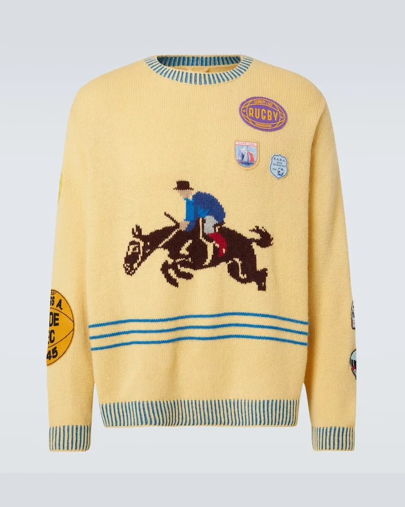 BODE Pullover Jockey aus Alpakawolle und Wolle Gelb