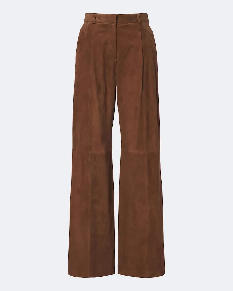 Arma Hose Dena aus Veloursleder Braun