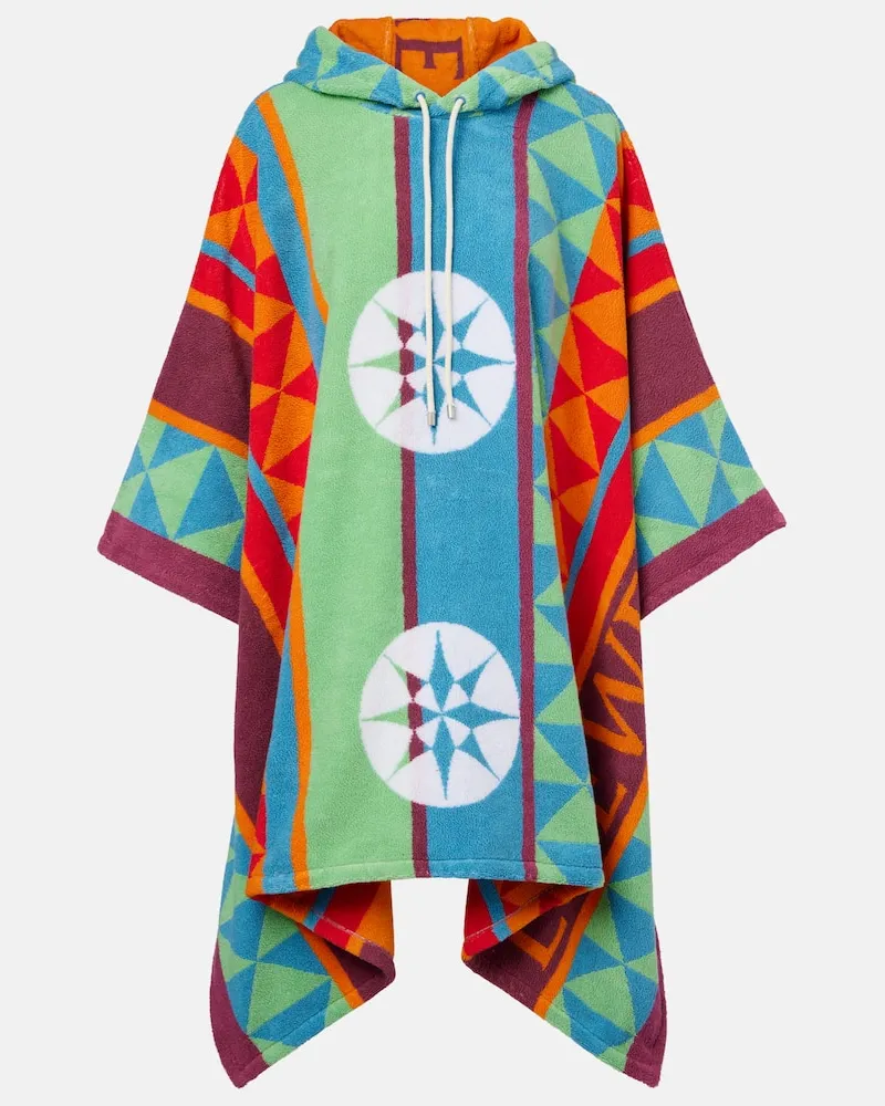 Loewe Poncho aus Baumwoll-Frottee Multicolor