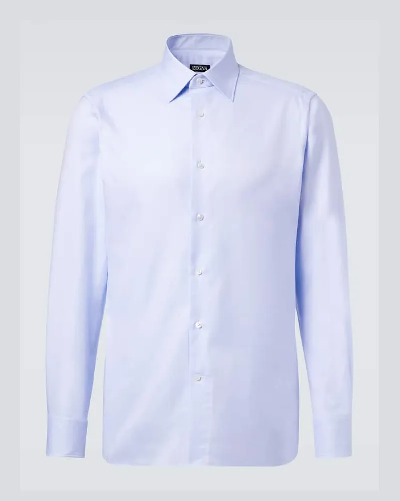 Ermenegildo Zegna Hemd aus Baumwollpopeline Blau