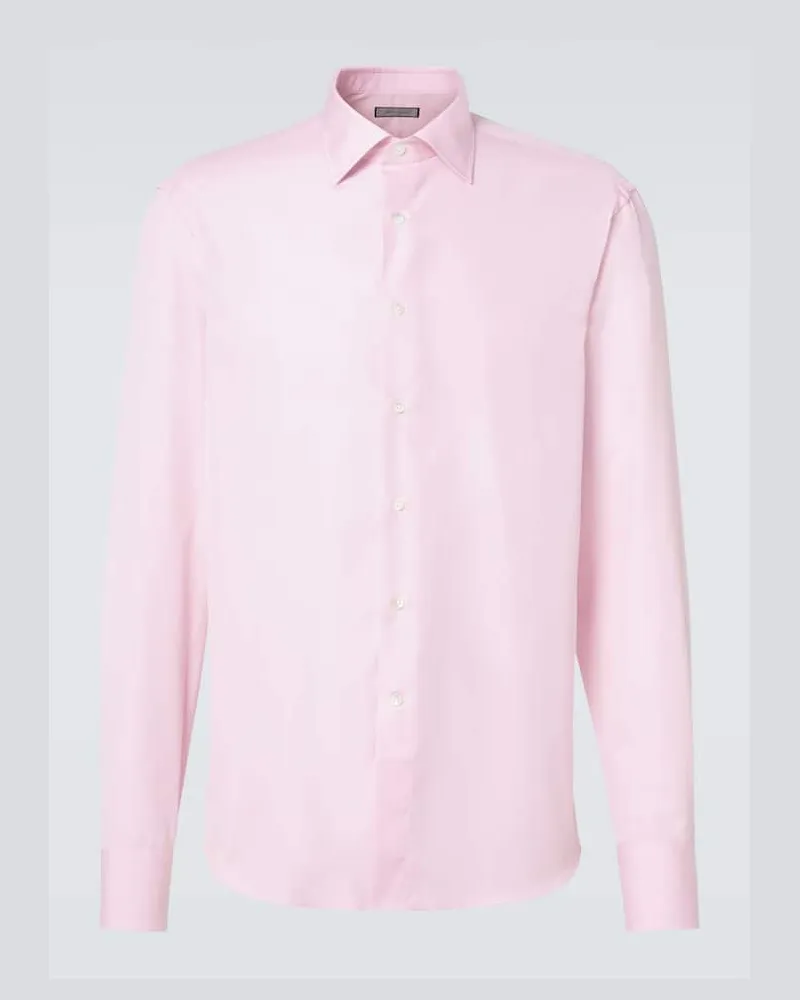 Canali Hemd aus Baumwollpopeline Blau