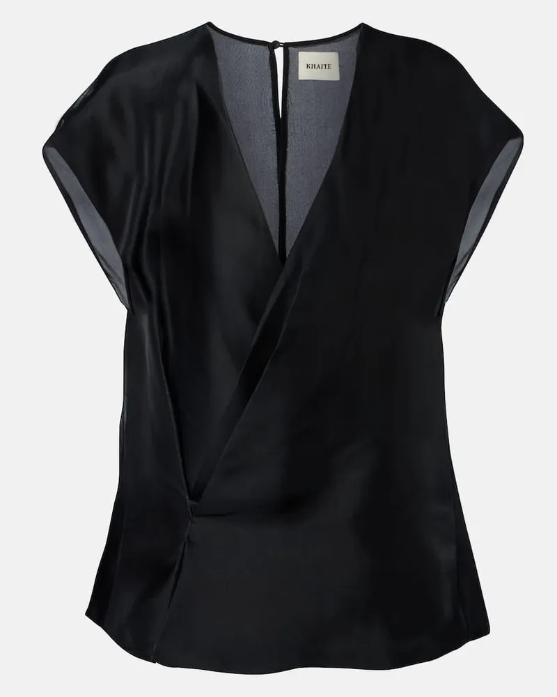 KHAITE Top Mer aus Seide Schwarz