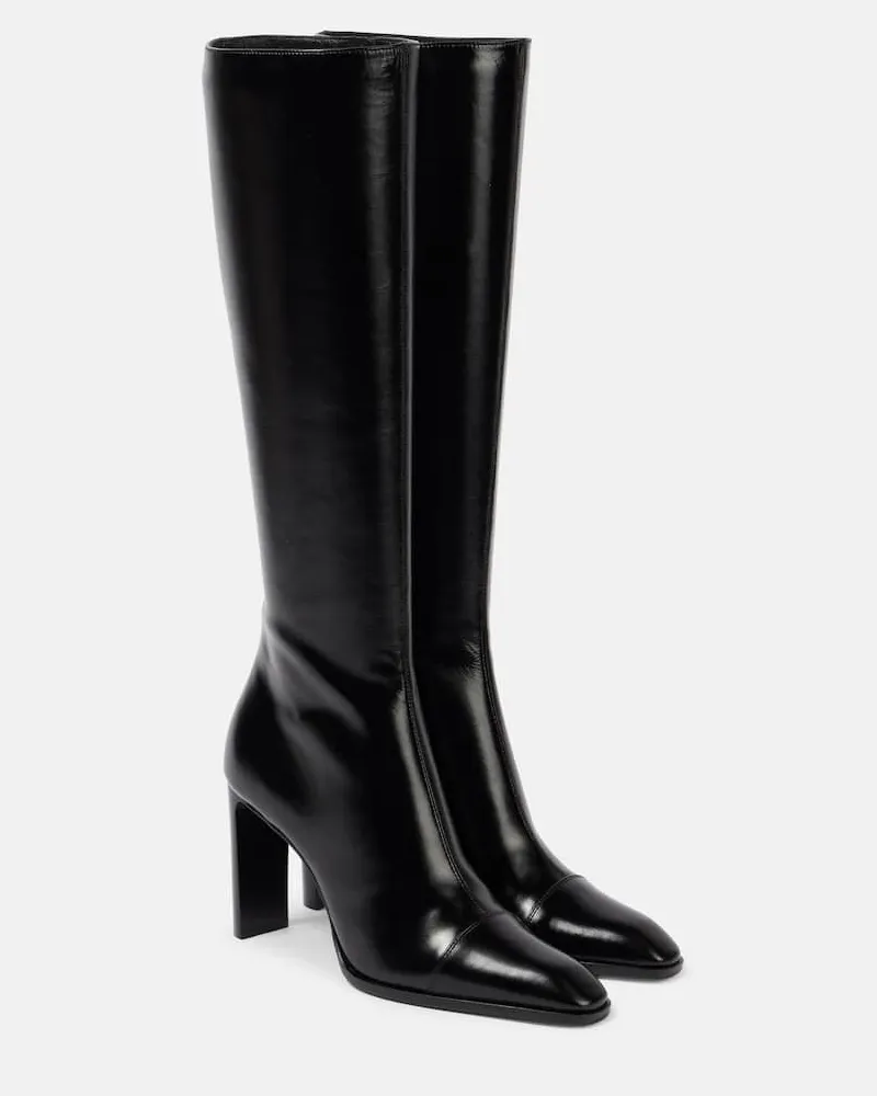 Saint Laurent Stiefel Venetia 95 aus Leder Schwarz