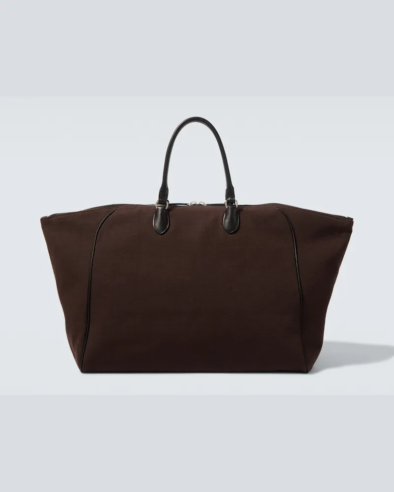 The Row Tote Bag Timo aus Canvas mit Leder Braun