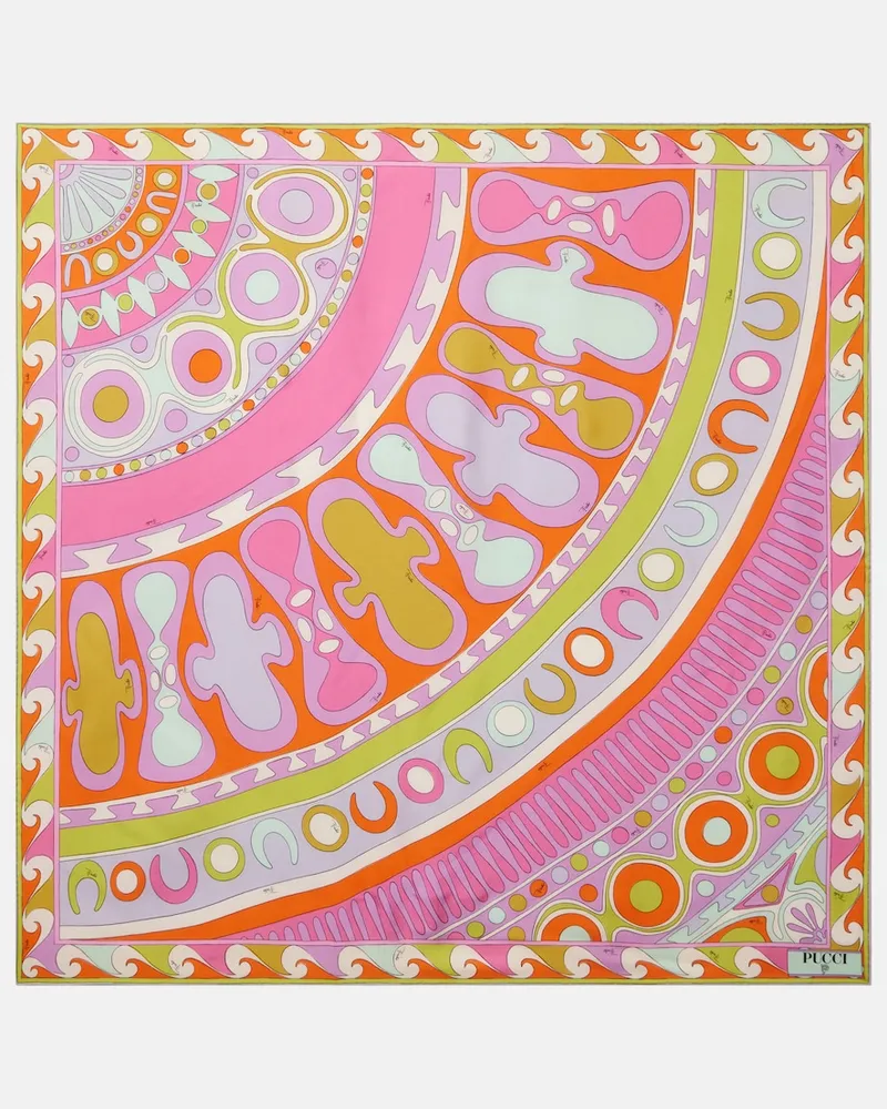 Emilio Pucci Tuch Soleil aus Seiden-Twill Multicolor