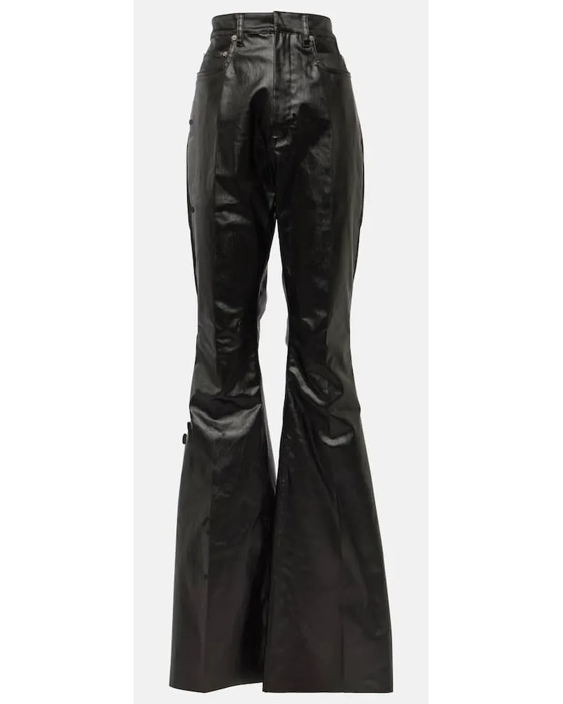 Rick Owens High-Rise Bootcut Jeans Bolan Schwarz