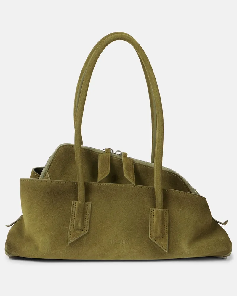 ATTICO Tote La Passeggiata Small aus Veloursleder Grün