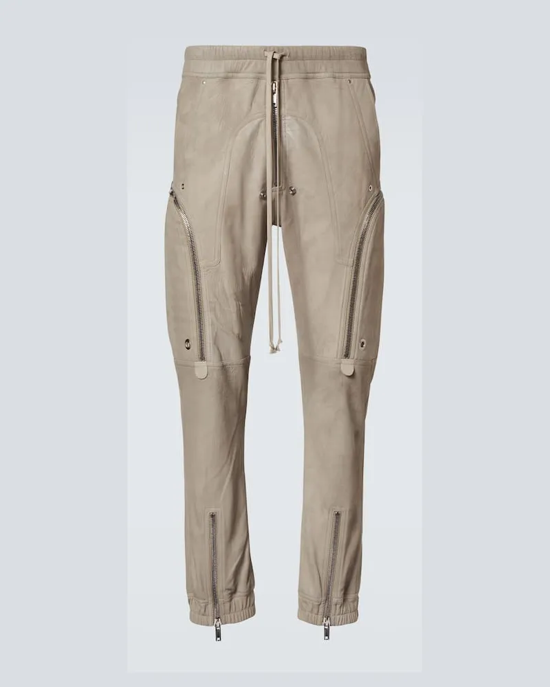 Rick Owens Cargohose aus Leder Weiß