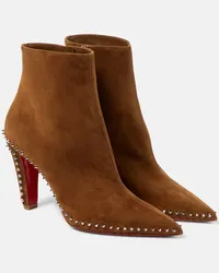 Christian Louboutin Ankle Boots Vidura aus Veloursleder Beige