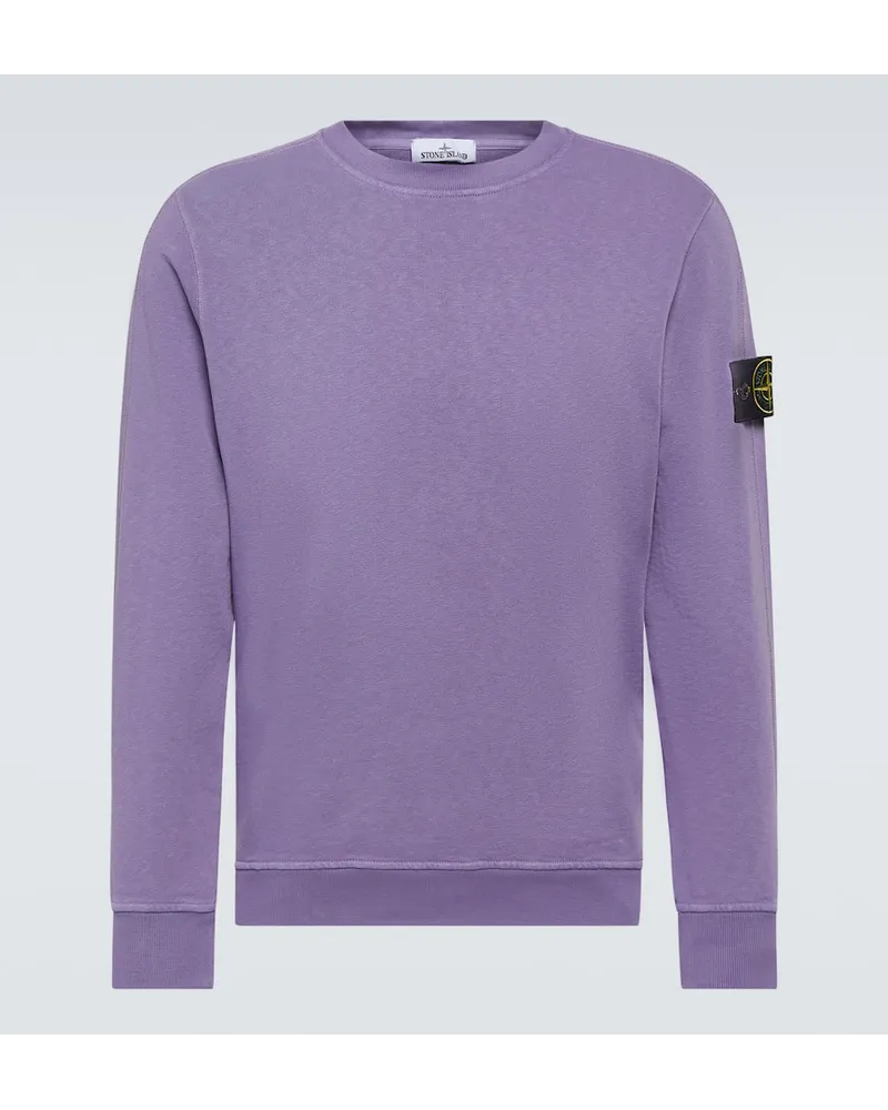 Stone Island Sweatshirt Compass aus Baumwoll-Jersey Lila