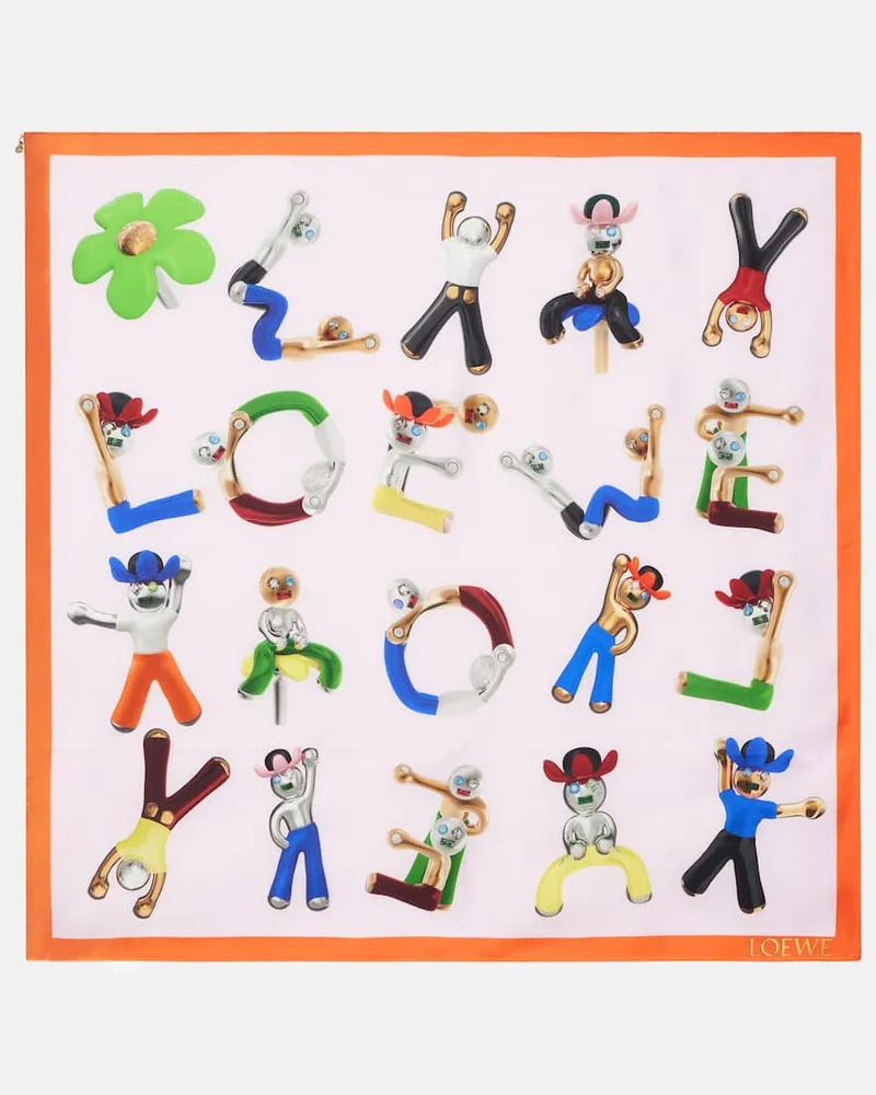 Loewe Tuch Anagram aus Seiden-Twill Rosa