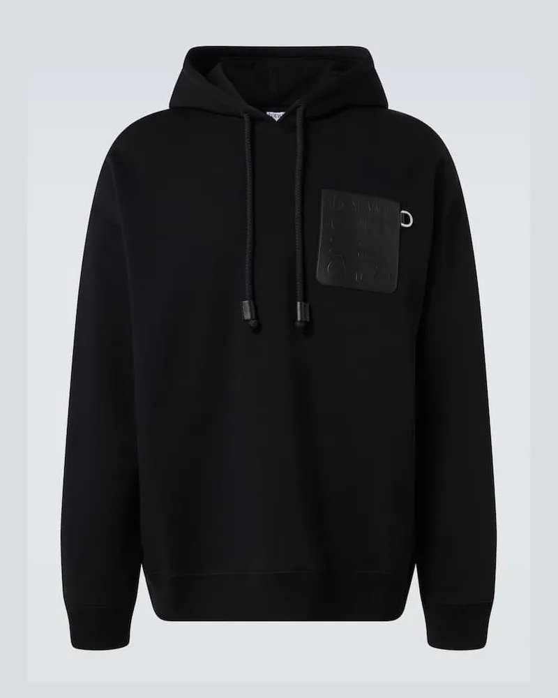 Loewe Hoodie Anagram aus Baumwoll-Jersey Schwarz