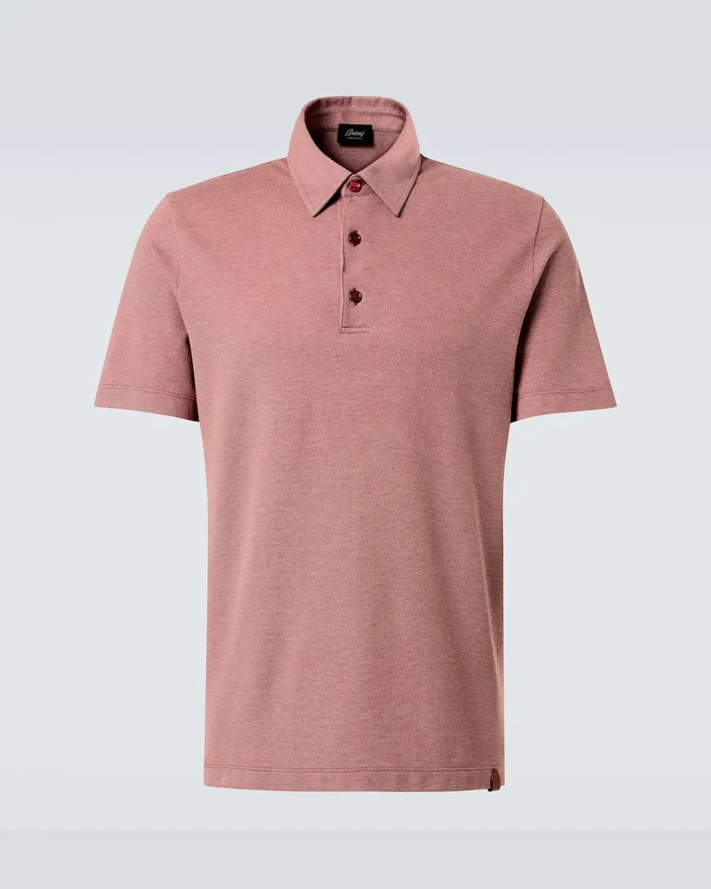 Brioni Polohemd aus Baumwoll-Piqué Pink