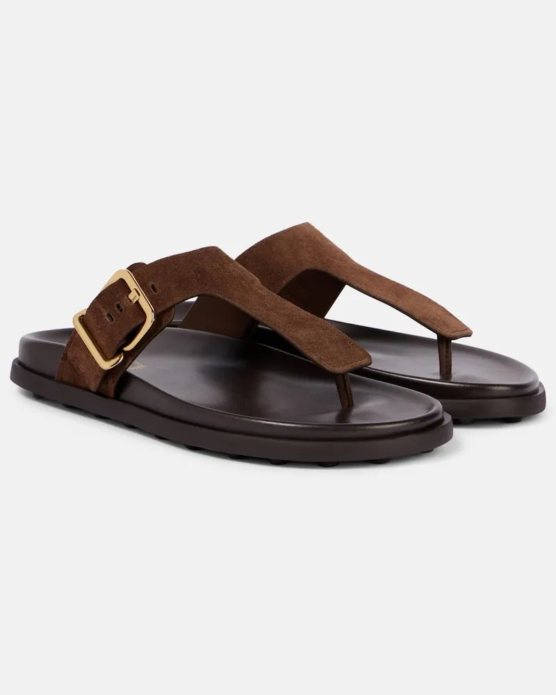 TOD'S Sandalen aus Veloursleder Braun