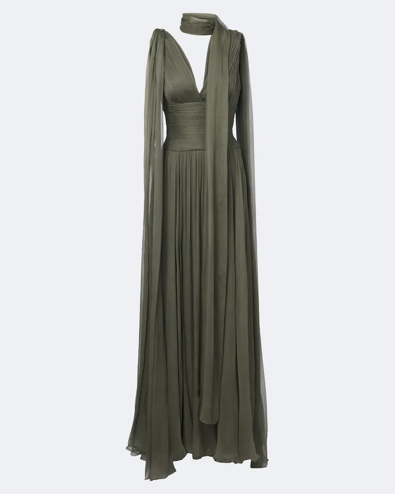 Elie Saab Robe aus Seide Grün