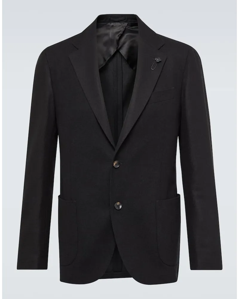 LARDINI Blazer aus Wolle und Kaschmir Schwarz