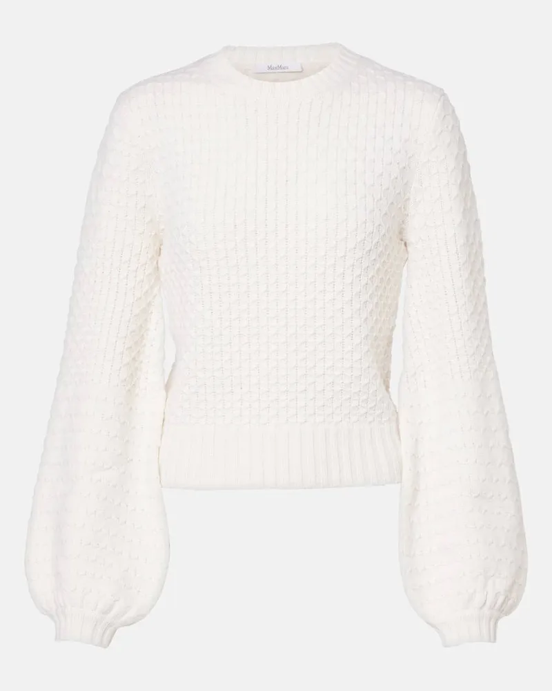 Max Mara Pullover Elvira aus Wolle und Kaschmir Weiß