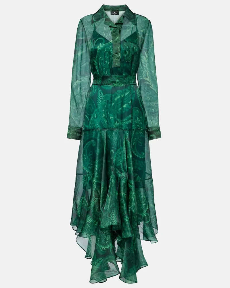 Etro Cocktailkleid aus Seide Grün