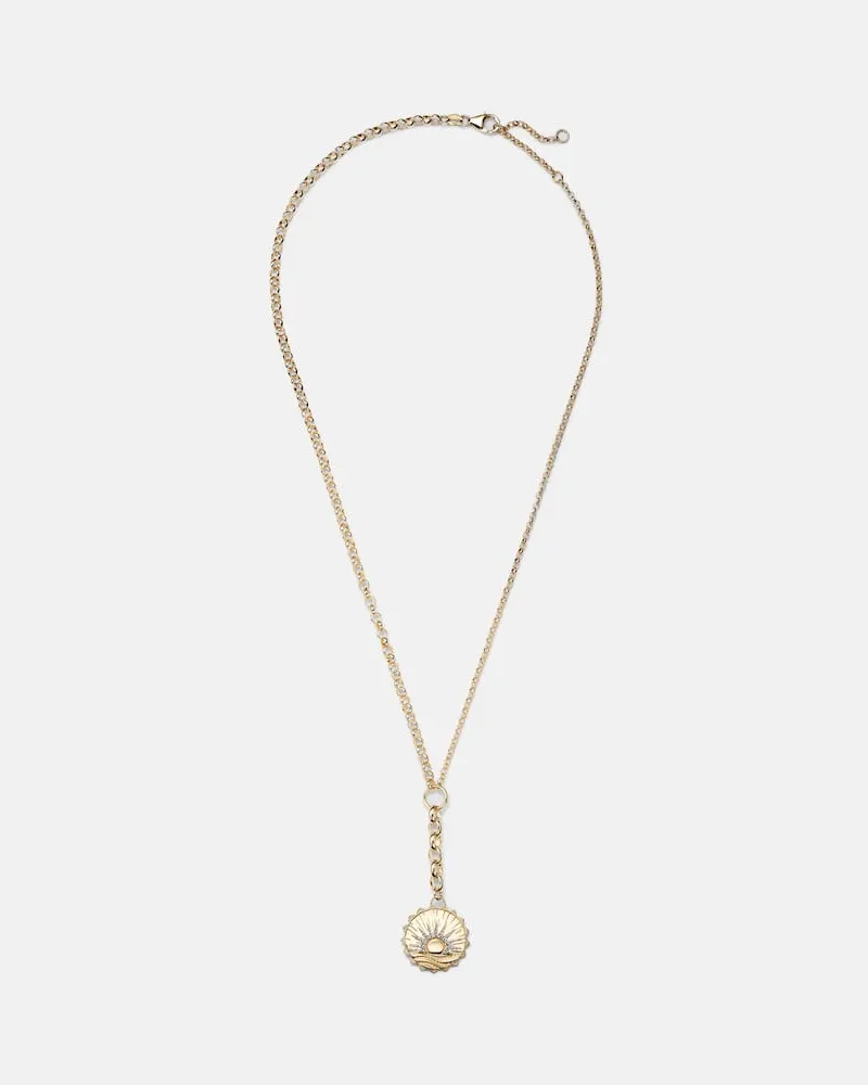 FOUNDRAE Halskette Internal Compass New Beginnings aus 18kt Gelbgold mit Diamanten Gold