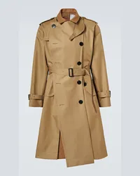 Sacai Trenchcoat aus Gabardine Braun