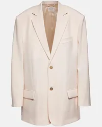 TOD'S Blazer aus Wolle mit Leder Beige