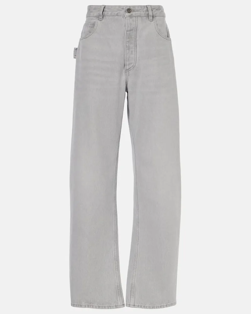 Bottega Veneta Mid-Rise Wide-Leg Jeans Grau