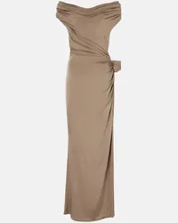 Magda Butrym Midikleid aus Jersey Beige