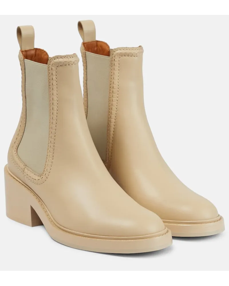 Chloé Chloe Chelsea Boots Mallo aus Leder Beige