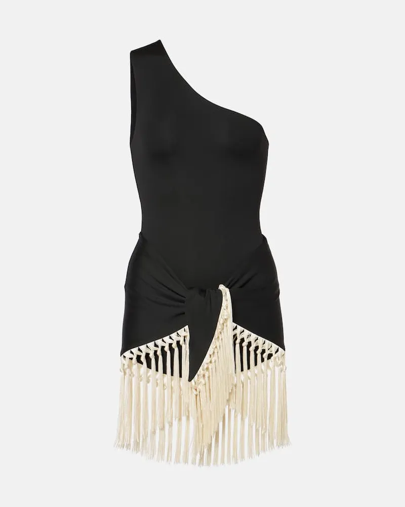 Taller Marmo Set Yacare aus Badeanzug und Pareo Schwarz
