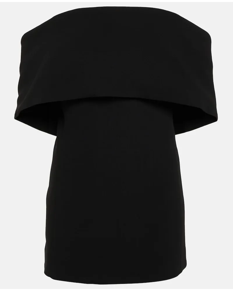 Totême Off-Shoulder-Top aus Crêpe Schwarz