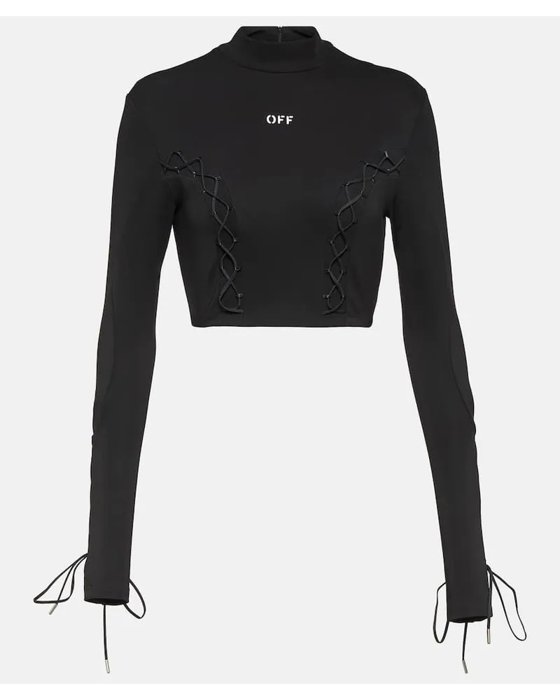 OFF-WHITE Cropped-Top Schwarz