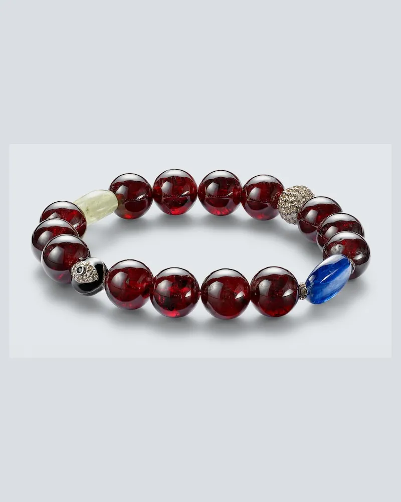 Ileana Makri Armband aus Sterlingsilber mit Edelsteinen Rot