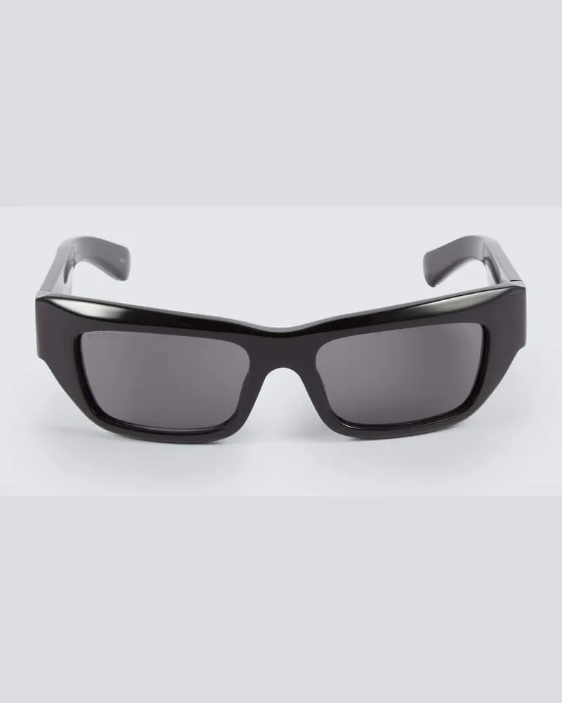 Gucci Eckige Sonnenbrille Schwarz