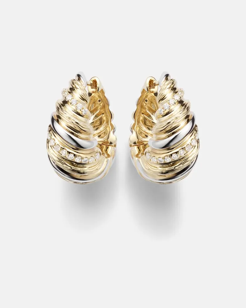 Yvonne Léon Yvonne Léon Ohrringe Berlingot aus 9kt Weiß- und Gelbgold mit Diamanten Gold