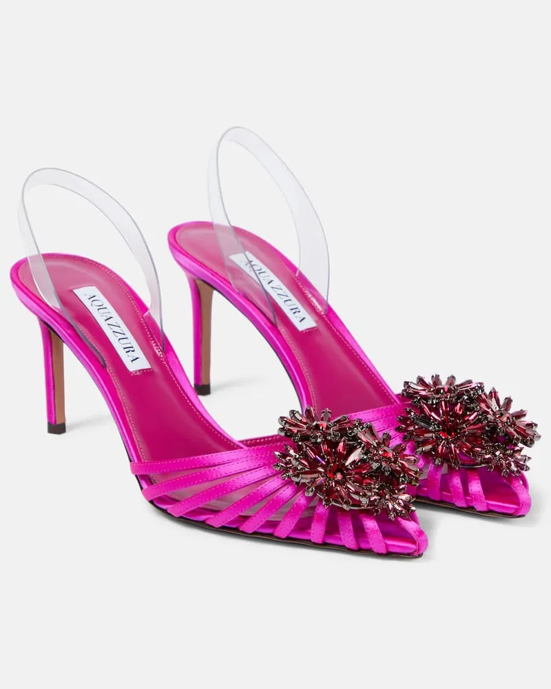 Aquazzura Verzierte Slingback-Pumps Crystal Margarita Rosa
