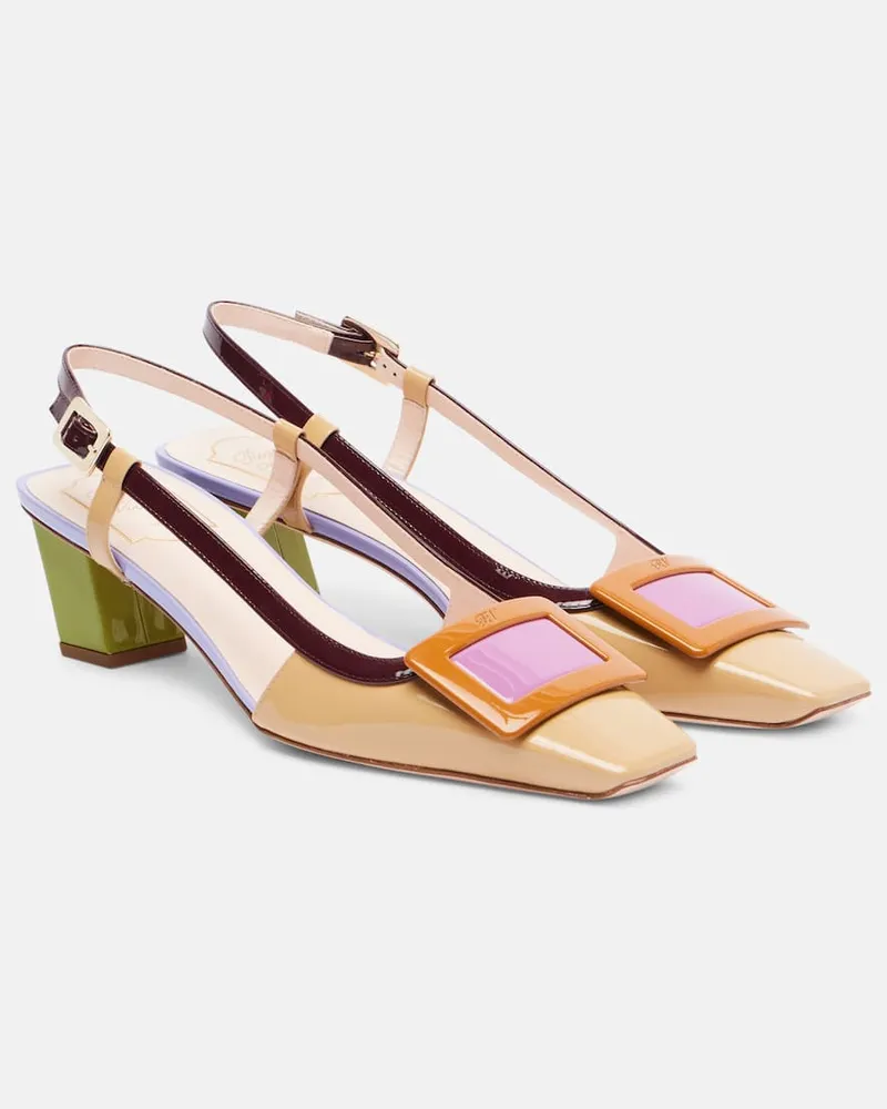 Roger Vivier Slingback-Pumps Belle Vivier 45 aus Lackleder Multicolor