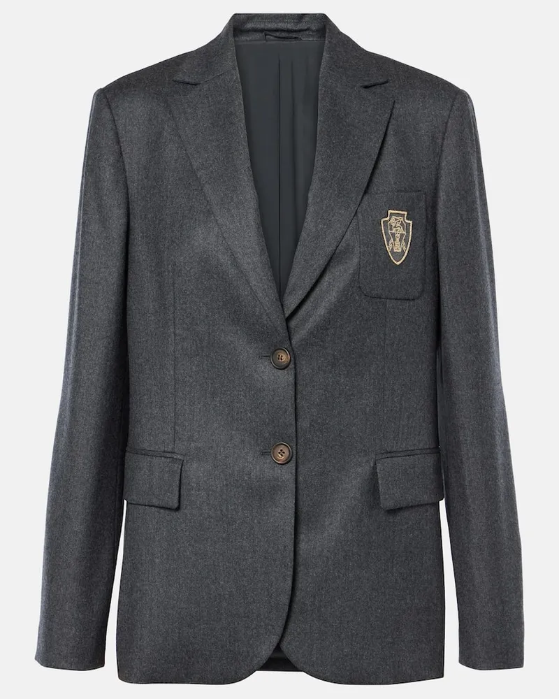 Brunello Cucinelli Blazer aus Wolle Grau