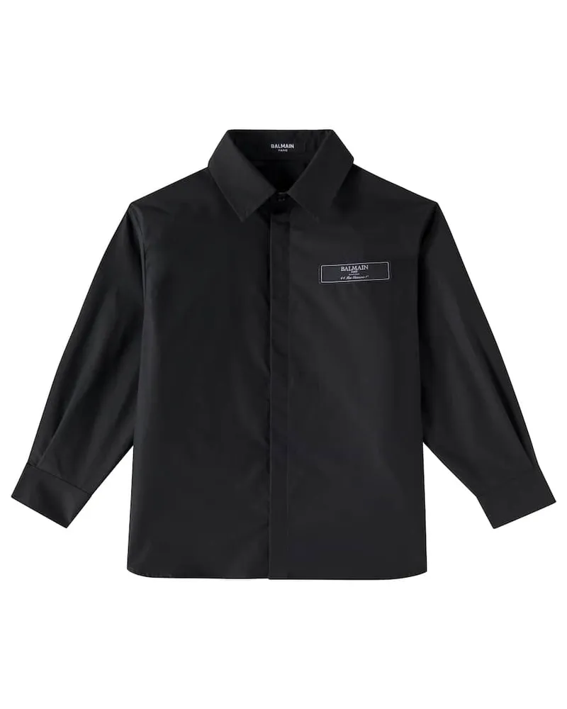 Balmain Hemd aus Baumwolle Schwarz
