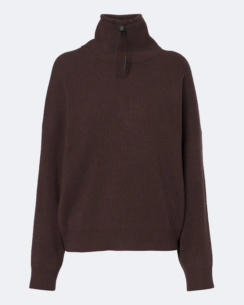 Brunello Cucinelli Pullover aus Wolle, Kaschmir und Seide Braun