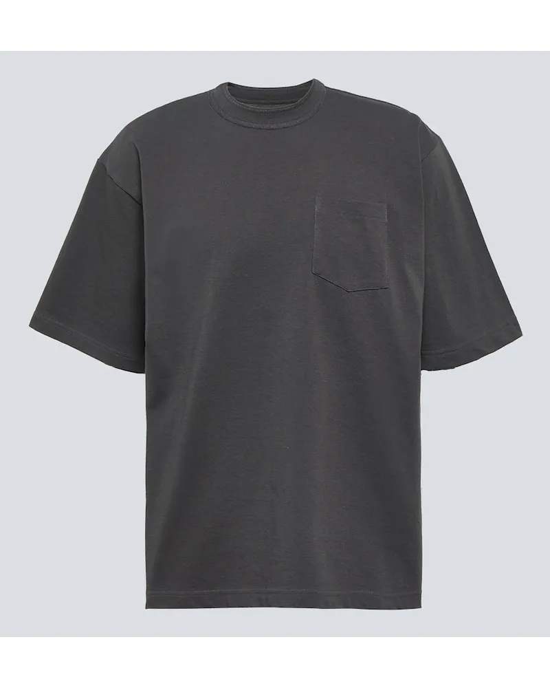 Sacai T-Shirt aus Baumwoll-Jersey Grau